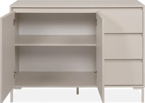 Beżowa komoda Korsika 120 cm z szafkami i szufladami