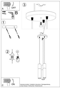 Czarna lampa wisząca ø 6 cm Paul – Nice Lamps