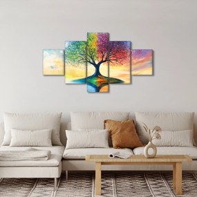 Obraz – Malowane drzewo czterech pór roku (125x70 cm)