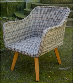 Stylowy fotel tarasowy Riviera technorattan szary premium