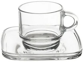 Orion Zestaw szklanych kubków z podstawkami Cozy 6szt., 0,091 ml, 91 ml