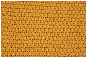 Żółty koc z bawełny z recyklingu dzianinowy 130x170 cm Santos – House Nordic