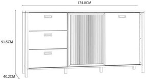 Komoda drewniana z lamelami T8-R78