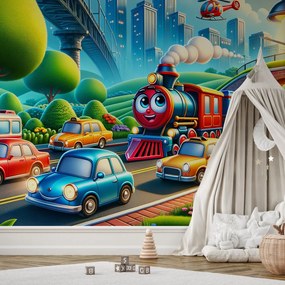 Fototapeta - Wesoły transport miejski (196x136 cm)