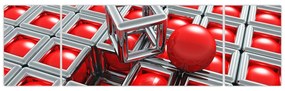 Obraz - 3D metaliczna abstrakcja (170x50 cm)