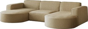 Narożnik Parma Studio U, do salonu, tkanina Quelle, ciemnobeżowy (18)