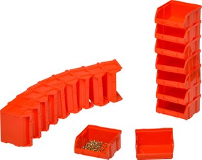 DURHAND Półka magazynowa 30 skrzynek Organizacja warsztatu Czerwony Szary Czarny | Aosom PL