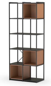 Czarno-ceglasty regał 71x179 cm Anya – Marckeric