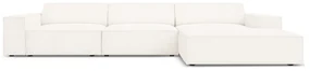 Beżowy narożnik (prawostronny) z materiału bouclé Jodie – Micadoni Home