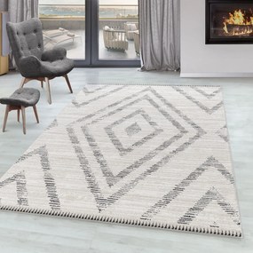 Dywan poliestrowy Berber skandynawski kremowy 240 cm x 340 cm