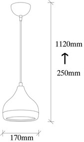 Lampa wisząca Yildo 6866, czarny-miedziany