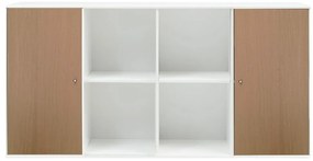 Biała komoda ścienna w dekorze dębu Hammel Mistral Kubus, 136 x 69 cm