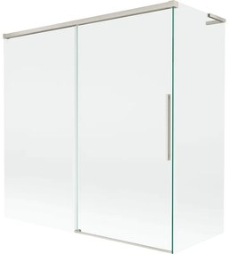 Mexen Rox L parawan nawannowy 2-skrzydłowy rozsuwany 160 + 70 x 150 cm, transparent, nikiel szczotkowany - 8C9L-160-070-97-00