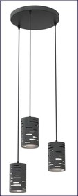 Czarna potrójna lampa wisząca nad stół - D146 G1-F12