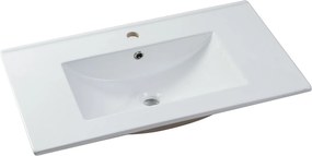 Umywalka prostokątna wpuszczana w blat z białej ceramiki - 101 x 46,5 cm - MOTIAC