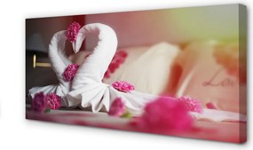 Zdjęcie na płótnie Łabędzie z Ręczników i Kwiaty