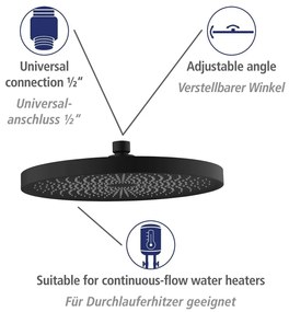Czarny zestaw prysznicowy ze stali nierdzewnej 120 cm Soft Water – Wenko