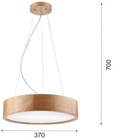 Brązowa lampa wisząca ze szklanym kloszem ø 47 cm Eveline – LAMKUR