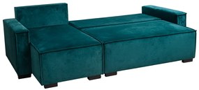 Ciemnozielony rozkładany narożnik SMART VELVET, dwustronny
