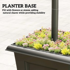 Outsunny Solarna lampa ogrodowa, odporna na warunki atmosferyczne, wysokość 160 cm, LED, 10 godz. oświetlenia, IP44, zewnętrzna, Czarna | Aosom PL