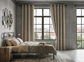 Zasłona zaciemniająca LOOM VELVET 140x250 cm, beżowobrązowa Zawieszanie: Metalowe pierścienie