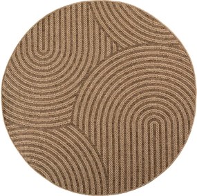 Dywan zewnętrzny Timber Geometria beżowy koło 120 cm x 120 cm