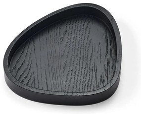 Czarny drewniany pojemnik dekoracyjny 18x16x3 cm Curve M – LIND DNA