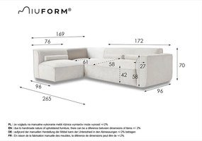 Kremowy narożnik (lewostronny) Flex Felix – Miuform