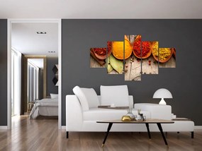 Obraz - Przyprawy na drewnie (125x70 cm)