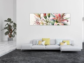 Obraz - Lilie, ilustracje (170x50 cm)