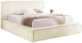 Kremowe sztruksowe łóżko tapicerowane 5 rozmiarów K2-R31