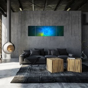 Obraz niebieskiej abstrakcji (170x50 cm)