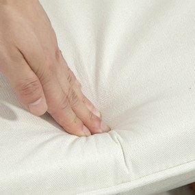 HOMCOM Fotel bujany z podnóżkiem, delikatny system bujania, imitacja lnu, 64 x 89 x 90 cm, kolor kremowy