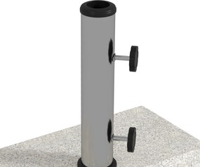 Outsunny Podstawa pod parasol 25 kg, stojak parasolowy z granitu, na maszty parasoli Ø32/38/48 mm, Szary