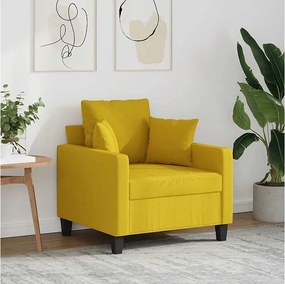 Jasnożółty fotel 60 cm Wygodna i nowoczesna tkanina