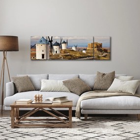 Obraz - Wiatraki Consuegra, Hiszpania (170x50 cm)