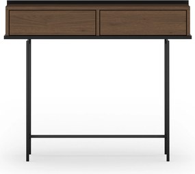 Konsola Zenar 100 cm z szufladami - orzech elegant / czarny