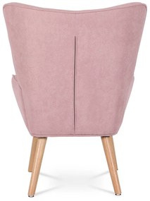Fotel z podnóżkiem PINK2, różowy