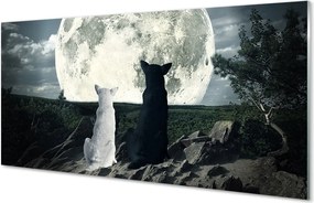 Szkło Ozdobne do Kuchni Wataha Wilków przy Pełni Księżyca