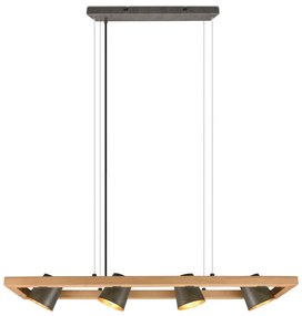 Szaro-naturalna lampa wisząca Bell – Trio