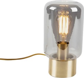 Designerska lampa stołowa mosiądz z dymionym szkłem - Bliss Cute
