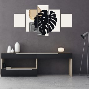 Obraz - Abstrakcja z tropikalnymi liśćmi N⁰2 (125x70 cm)