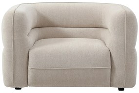 Fotel z beżowej tkaniny szenilowej TALIENA