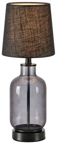 Czarna lampa stołowa z kloszem z juty (wys. 43 cm) Costero – Markslöjd
