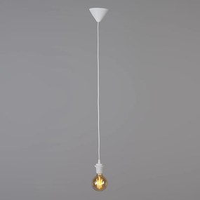 Nowoczesna lampa wisząca biała klosz czarny 45cm - Pendel Nowoczesny Oswietlenie wewnetrzne