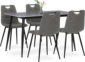 Zestaw jadalniany z ceramicznym blatem i 4 krzesłami, szary