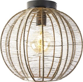 Industrialna lampa sufitowa brązowa z czarnym - Dong