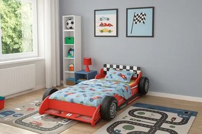 Czerwone Łóżko Dziecięce Auto Wyścigowe 90X200 N1-W13