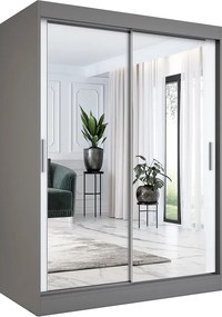 Szafa przesuwna z lustrem 150 cm antracyt + biały B9-Z12
