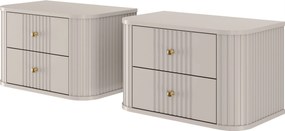 Zestaw szafek nocnych wiszących Vesper 56 cm - kaszmir / złote uchwyty